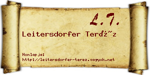 Leitersdorfer Teréz névjegykártya